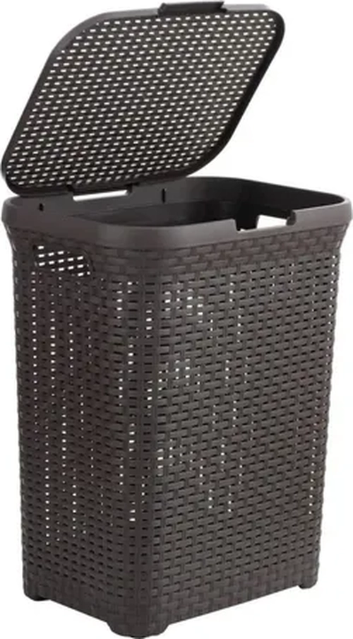 CANASTO ROPA RECTANGULAR REYPLAST RATTAN COLOR MARRON - 1