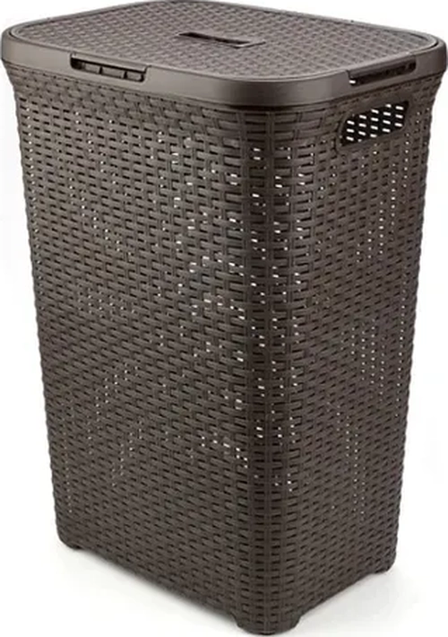 CANASTO ROPA RECTANGULAR REYPLAST RATTAN COLOR MARRON - 3