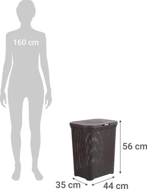 CANASTO ROPA RECTANGULAR REYPLAST RATTAN COLOR MARRON - 4