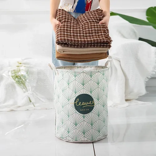 CESTO ROPA SUCIA PLEGABLE DISEÑO HOJAS 35X45CM - 3