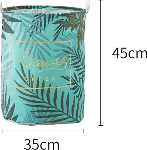 CESTO ROPA SUCIA PLEGABLE DISEÑO HOJAS 35X45CM - 7