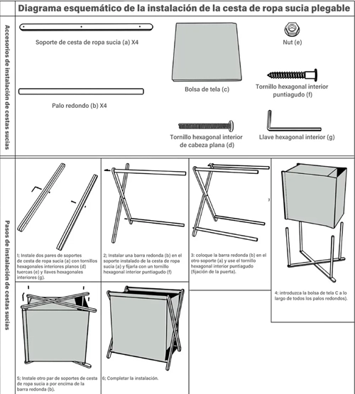 CESTO ROPA SUCIA PLEGABLE 75L CON TAPA - 5