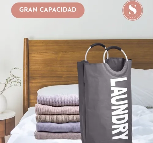 CESTA ROPA SUCIA PLEGABLE CON ASAS LAUNDRY - 3