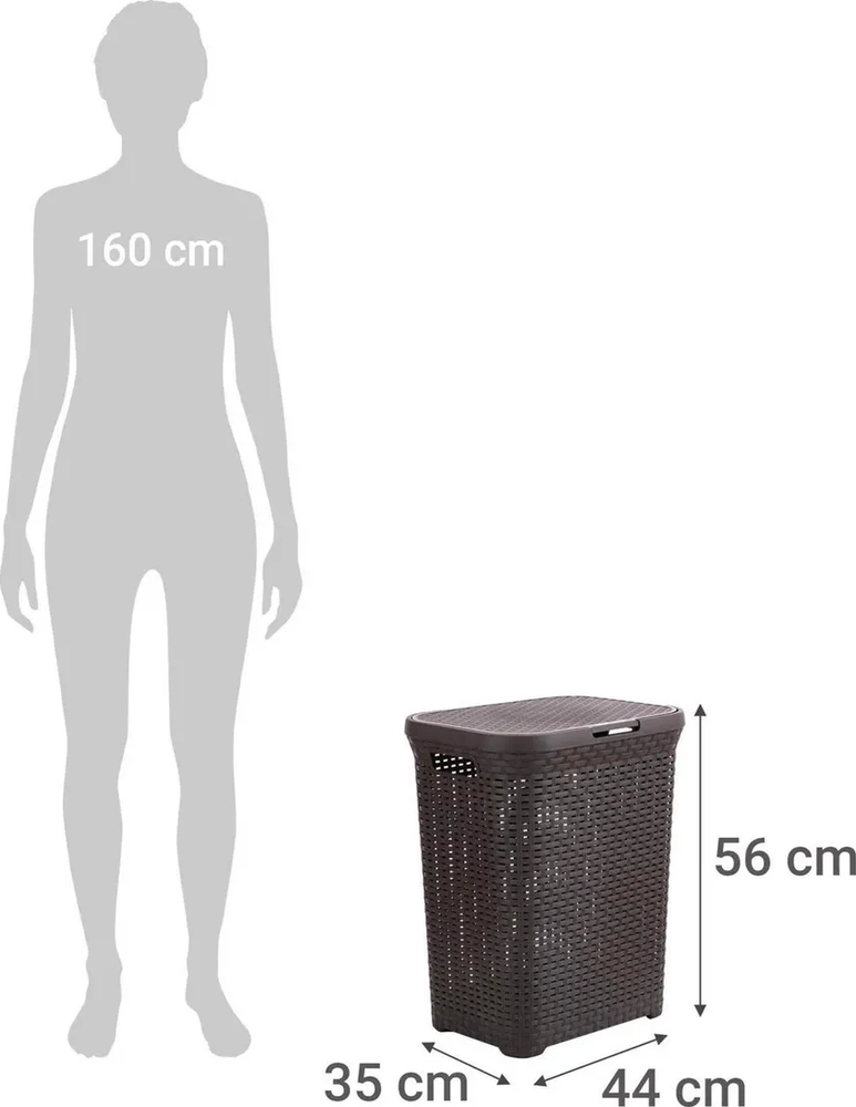 CANASTO ROPA 60L CON TAPA RATTAN RESISTENTE - 3
