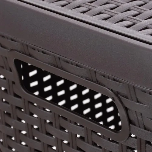 CANASTO ROPA 60L CON TAPA RATTAN RESISTENTE - 5