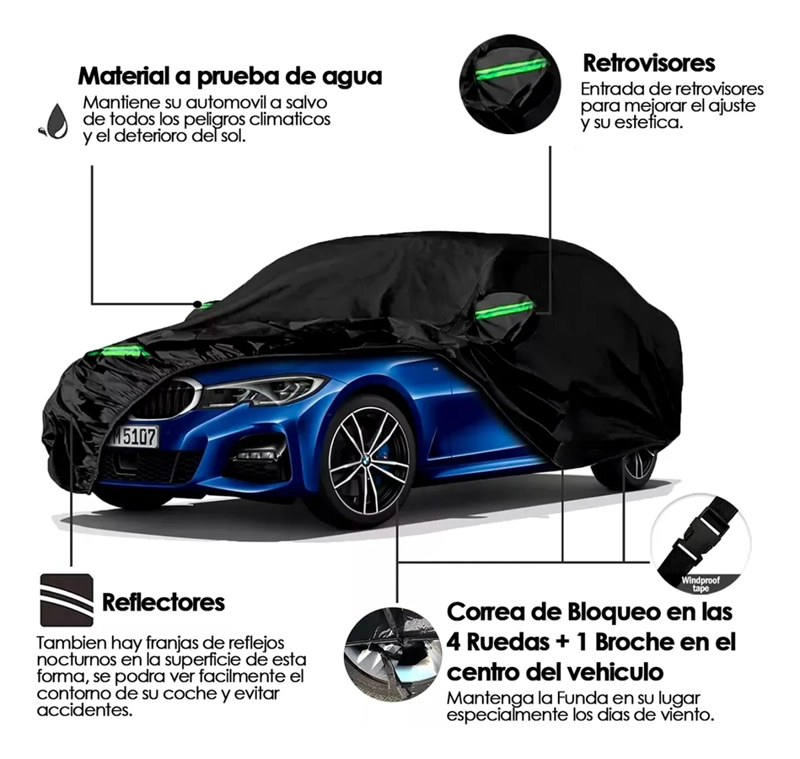CARPA FUNDA AUTO IMPERMEABLE SUV VARIAS TALLAS - 3