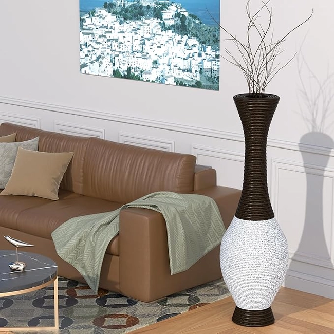 FLORERO JARRON DECORATIVO TEJIDO MODERNO 100 CM M15 - 3