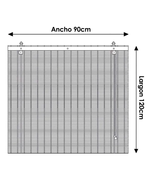 CORTINA ENROLLABLE BAMBU ROLLER 90X120 CM - 8