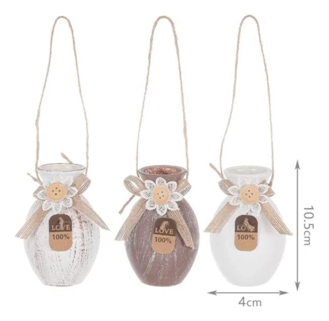 SET 3 FLOREROS COLGANTES 10.5X4 CM - 2
