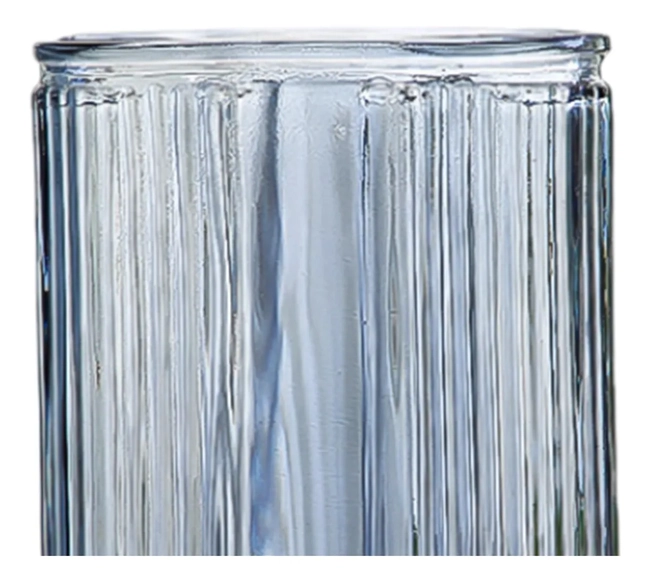 FLORERO JARRON DECORATIVO VIDRIO LINEAS RECTANGULAR 18 CM - 3