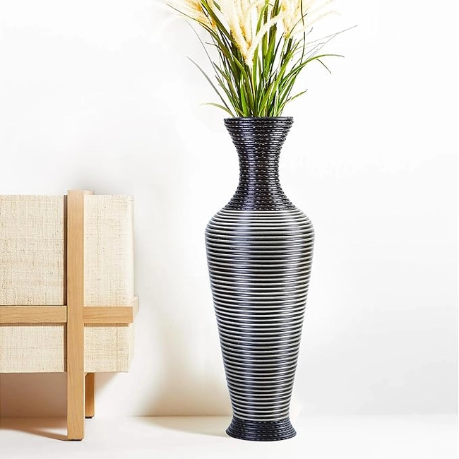 FLORERO JARRON DECORATIVO TEJIDO MODERNO 70 CM M13 - 1