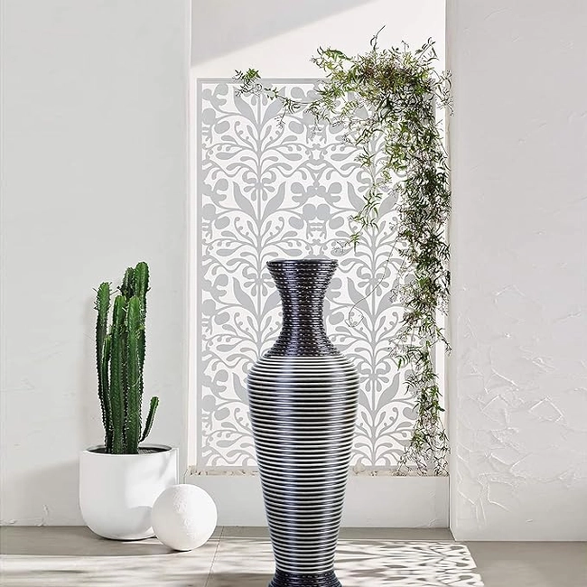 FLORERO JARRON DECORATIVO TEJIDO MODERNO 70 CM M13 - 2