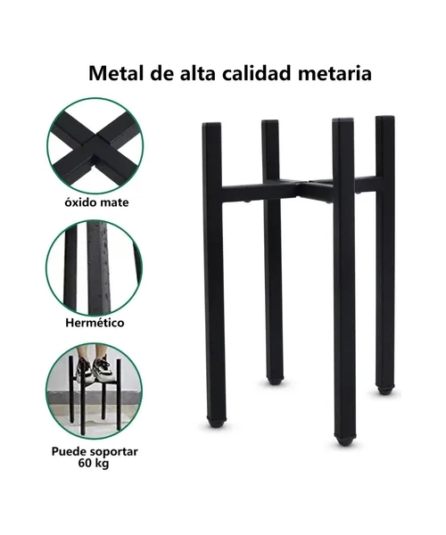 SET ORGANIZADOR PEDESTAL PORTA MACETERO DECORATIVO METAL - 1