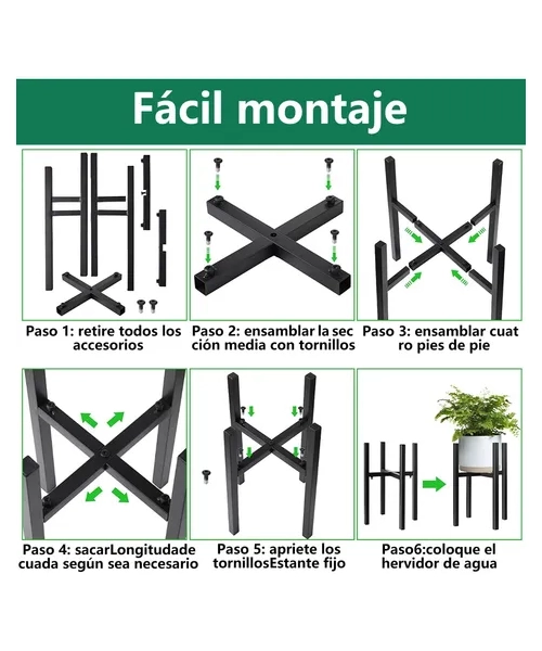 SET ORGANIZADOR PEDESTAL PORTA MACETERO DECORATIVO METAL - 4