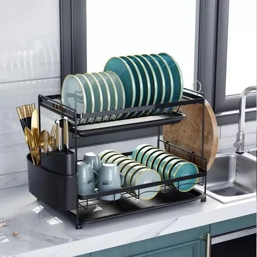 ESCURRIDOR LOZA 2 NIVELES COCINA COLOR NEGRO 802-2 - 5