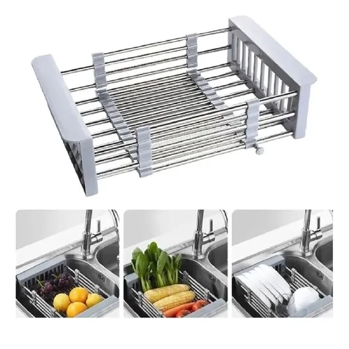 ESCURRIDOR LAVAPLATOS ALIMENTOS COLOR PLATEADO - 5