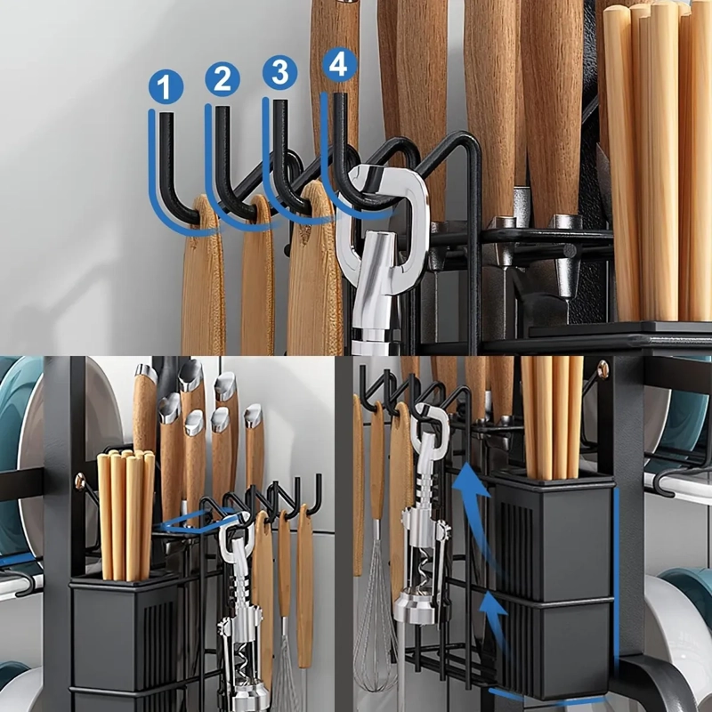 ESCURRIDOR PLATOS METAL CON BANDEJA 2 NIVELES - 7