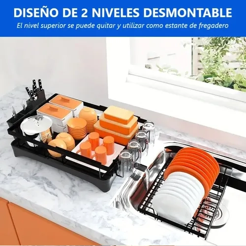 ESCURRIDOR PLATOS 2 NIVELES RACK INOXIDABLE - 6