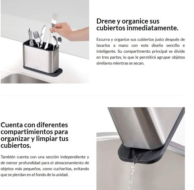 ESCURRIDOR CUBIERTOS INOXIDABLE COLOR GRIS - 4