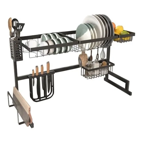 ESCURRIDOR BACHA DOBLE ACERO INOXIDABLE NEGRO - 2