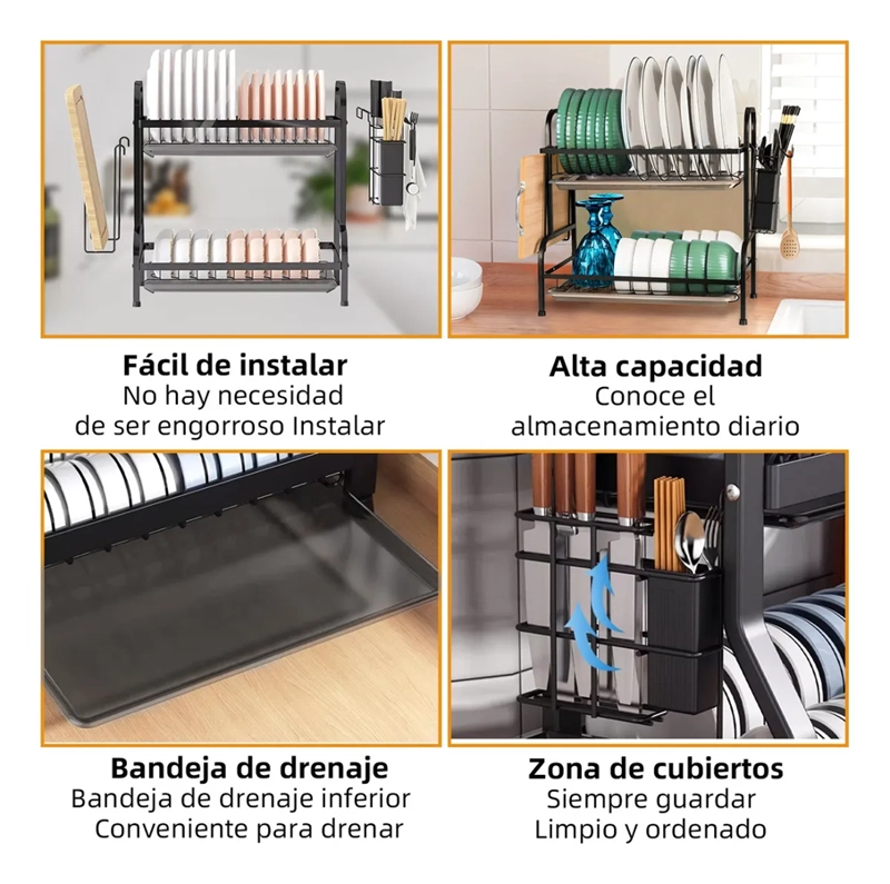 SECAPLATOS ORGANIZADOR COCINA METAL - 6