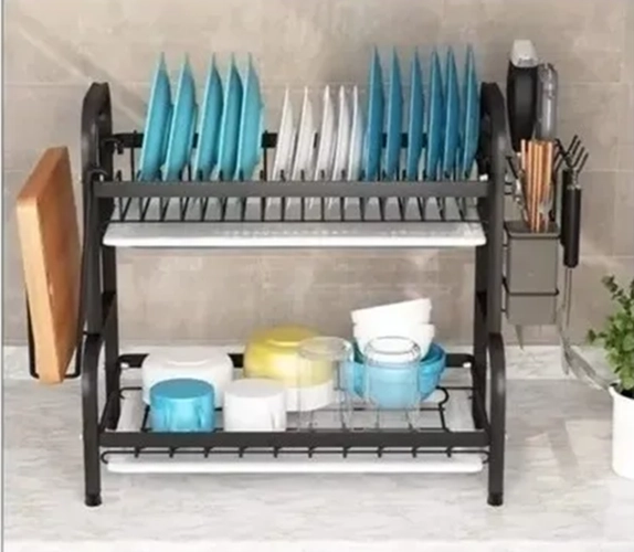 ORGANIZADOR PLATOS 2 NIVELES COLOR NEGRO - 1