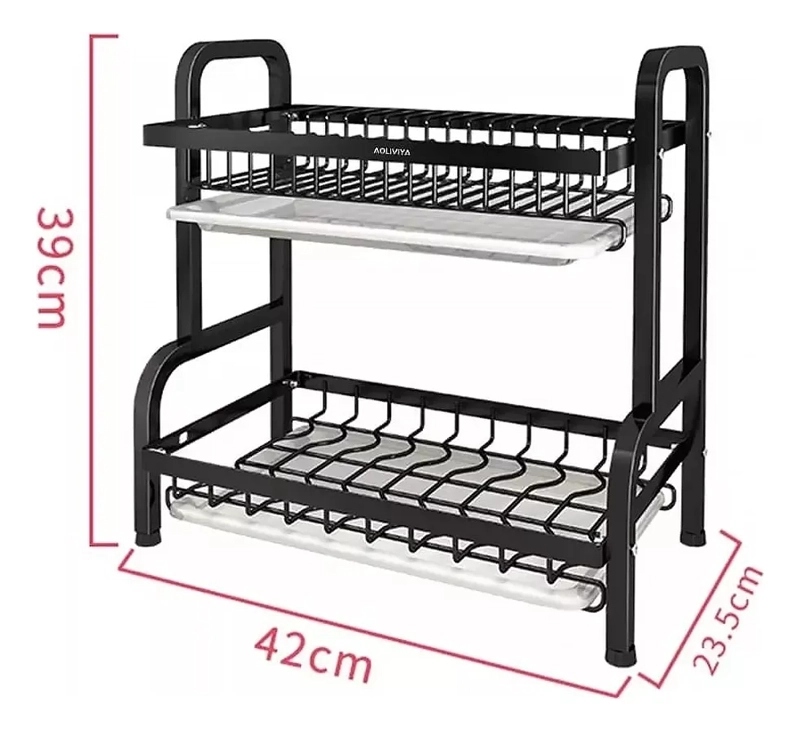 ESCURRIDOR PLATOS LOZA RACK DESMONTABLE 2 NIVELES - 4