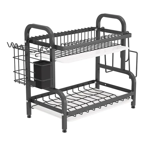 ORGANIZADOR ESCURRIDOR 2 NIVELES COLOR NEGRO - 1