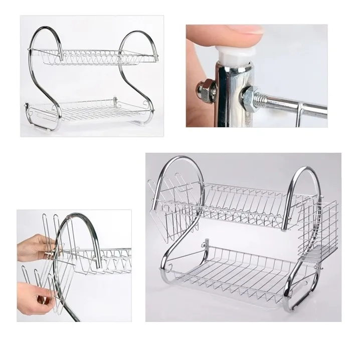 ESCURRIDOR LOZA PLATOS INOXIDABLE 2 NIVELES - 3