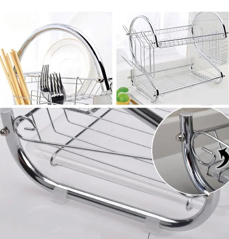 ESCURRIDOR LOZA PLATOS INOXIDABLE 2 NIVELES - 4