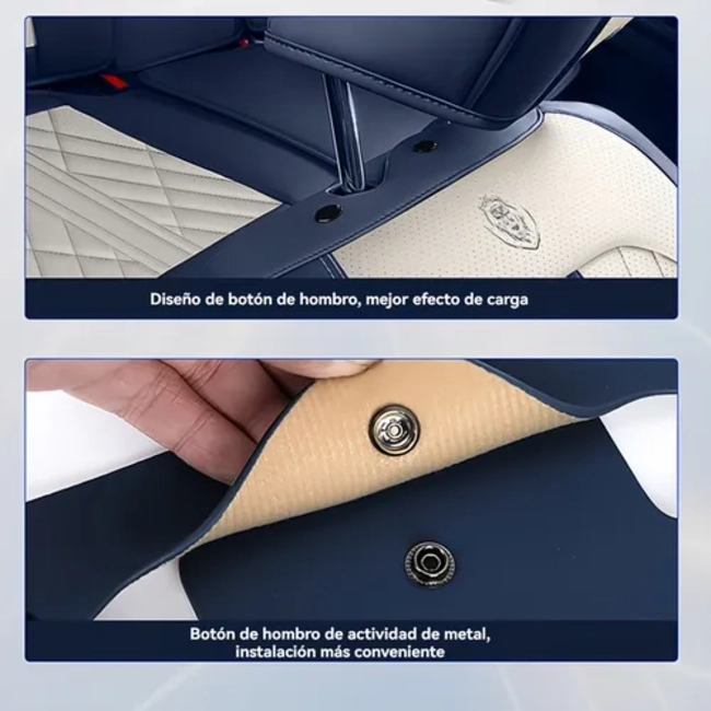 FUNDAS CUBREASIENTO ECOCUERO NEGRO UNIVERSALES - 4