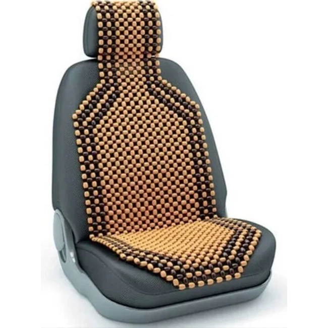 CUBRE ASIENTO RESPALDO BOLAS DE MADERA FRESCO - 1