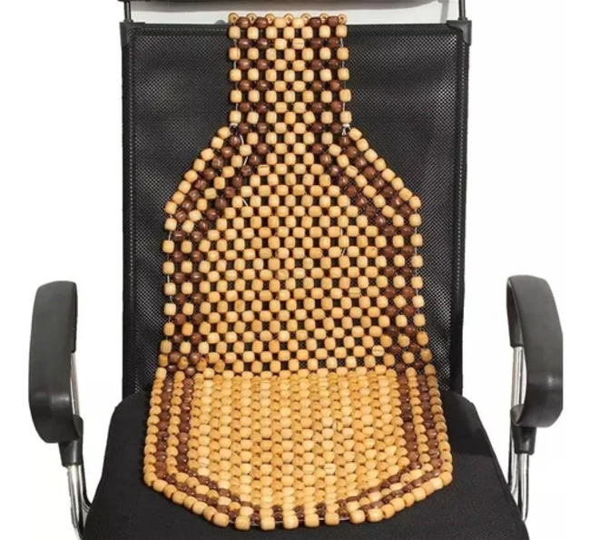 RESPALDO ASIENTO CON BOLAS DE MADERA BAMBU PARA SILLA - 3
