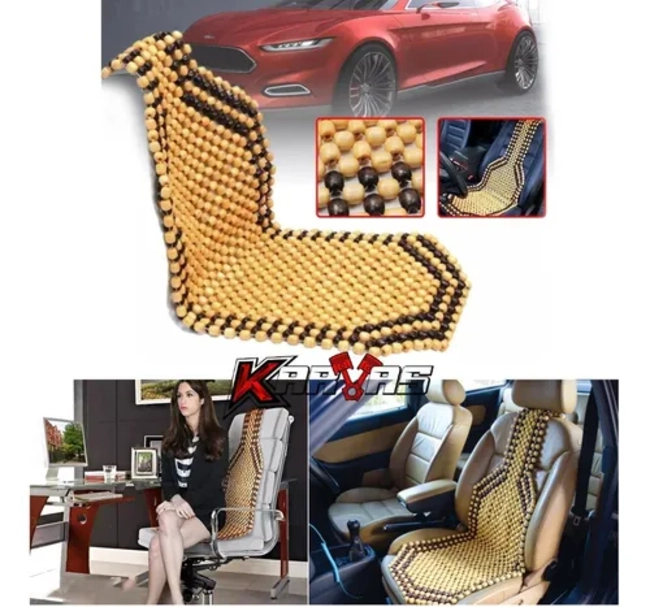 RESPALDO ASIENTO CON BOLAS DE MADERA BAMBU PARA SILLA - 5
