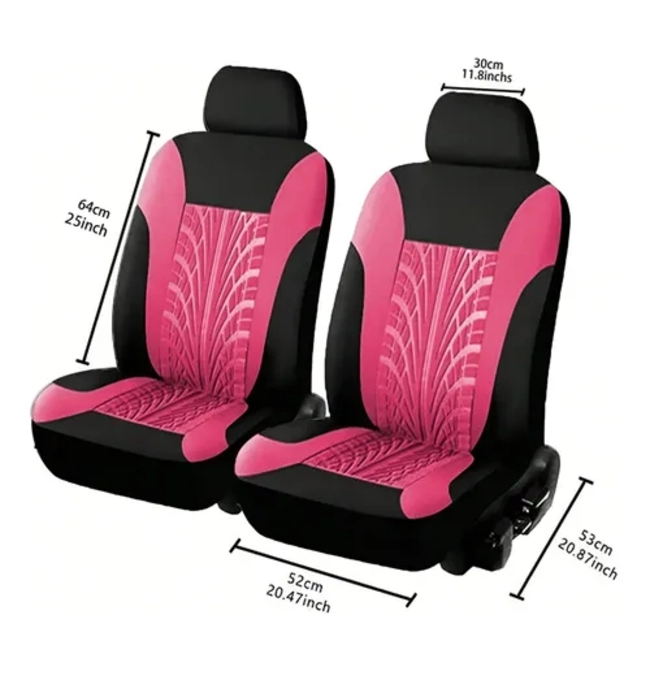 FUNDA CUBRE ASIENTO AUTO ROSADO UNIVERSAL 9 PIEZAS DISEÑO ROSA - 6