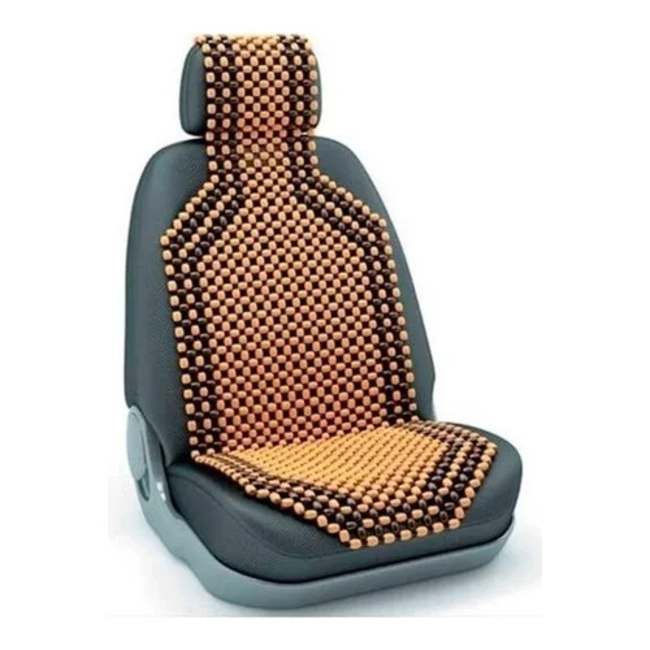 FUNDA CUBREASIENTO AUTO CON RESPALDO Y BOLAS DE BAMBU - 1