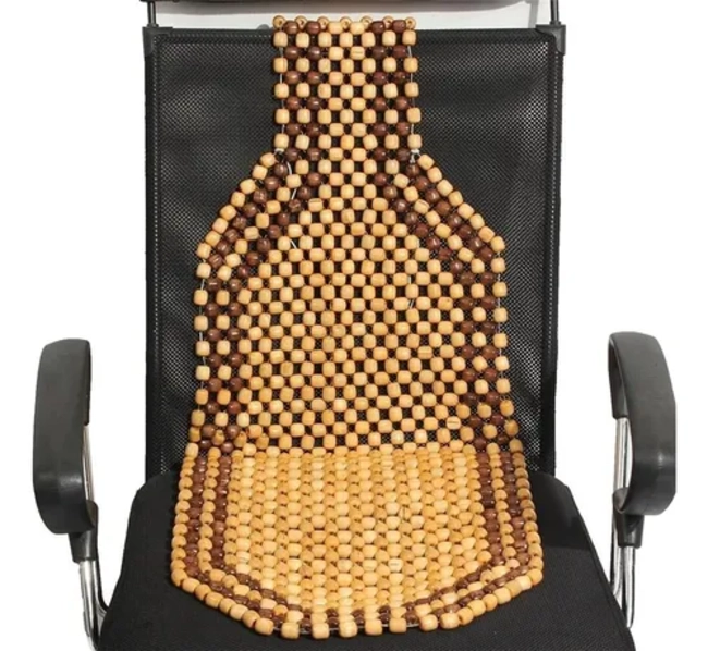 FUNDA CUBREASIENTO AUTO CON RESPALDO Y BOLAS DE BAMBU - 2