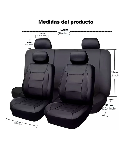 FUNDA ASIENTO ECOCUERO UNIVERSAL PREMIUM CUBRE ASIENTOS - 4