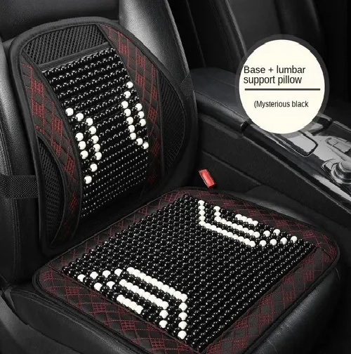 CUBRE ASIENTO BOLAS MADERA BAMBU ESFERAS VERANO RELAJACION - 1