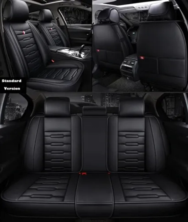 KIT FUNDA CUBRE ASIENTO AUTO PREMIUM LUXURY CON 4 ALMOHADILLAS - 5