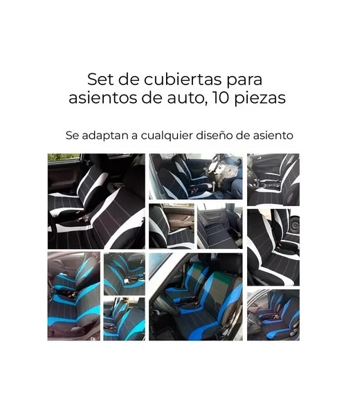 SET UNIVERSAL 10 PIEZAS FUNDA CUBRE ASIENTO PARA AUTOMOVIL - 3