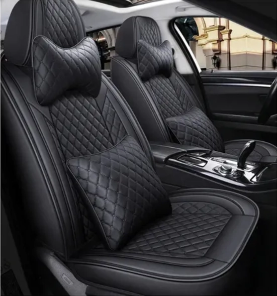 KIT FUNDA CUBRE ASIENTO CUERO AUTO PREMIUM LUXURY ALMOHADILLA - 2