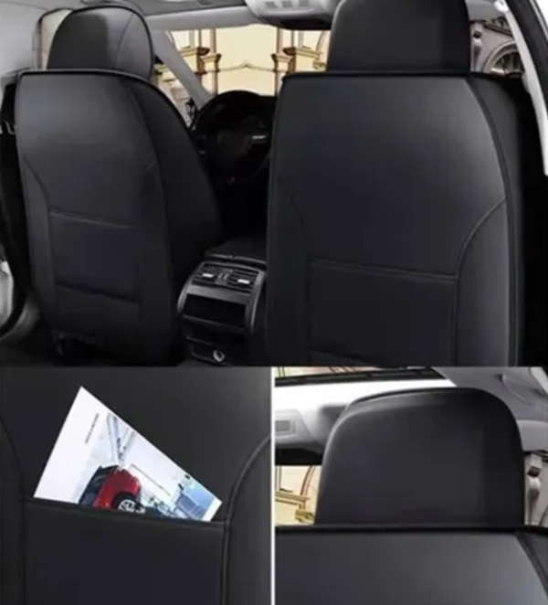 KIT FUNDA CUBRE ASIENTO CUERO AUTO PREMIUM LUXURY ALMOHADILLA - 3