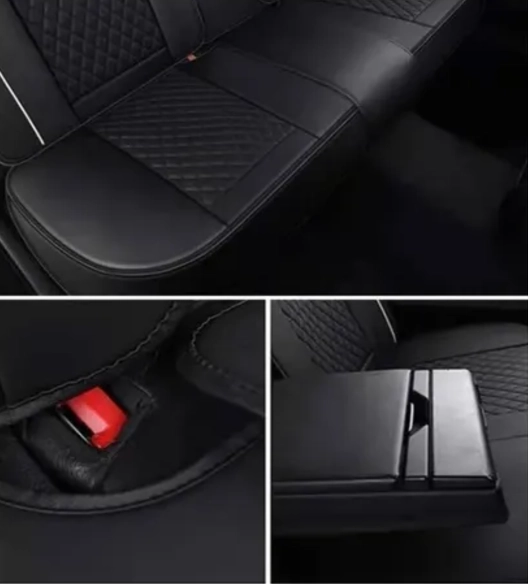 KIT FUNDA CUBRE ASIENTO CUERO AUTO PREMIUM LUXURY ALMOHADILLA - 4