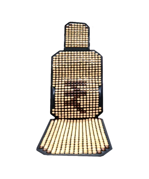 CUBRE ASIENTO RESPALDO LUMBAR MADERA BAMBU ESFERAS VERANO - 1
