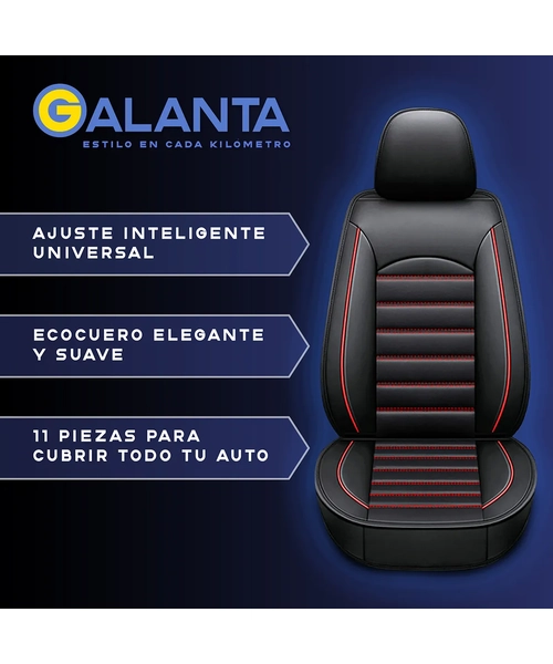 FUNDA CUBRE ASIENTO ECOCUERO GALANTA SET 5 ASIENTOS LUXURY - 3