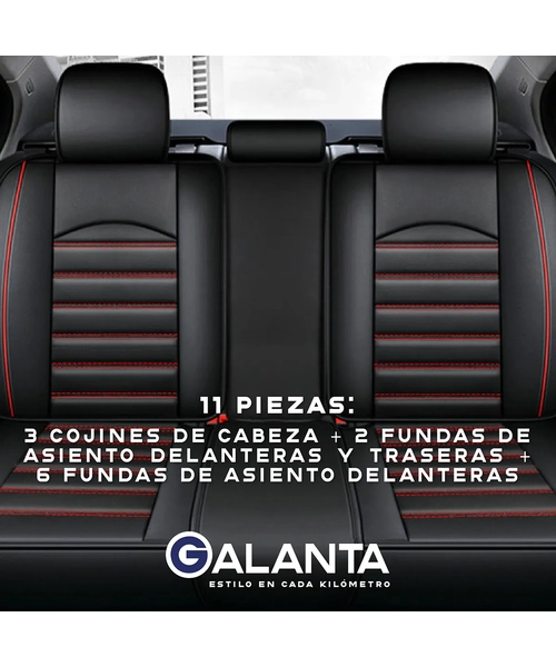 FUNDA CUBRE ASIENTO ECOCUERO GALANTA SET 5 ASIENTOS LUXURY - 4