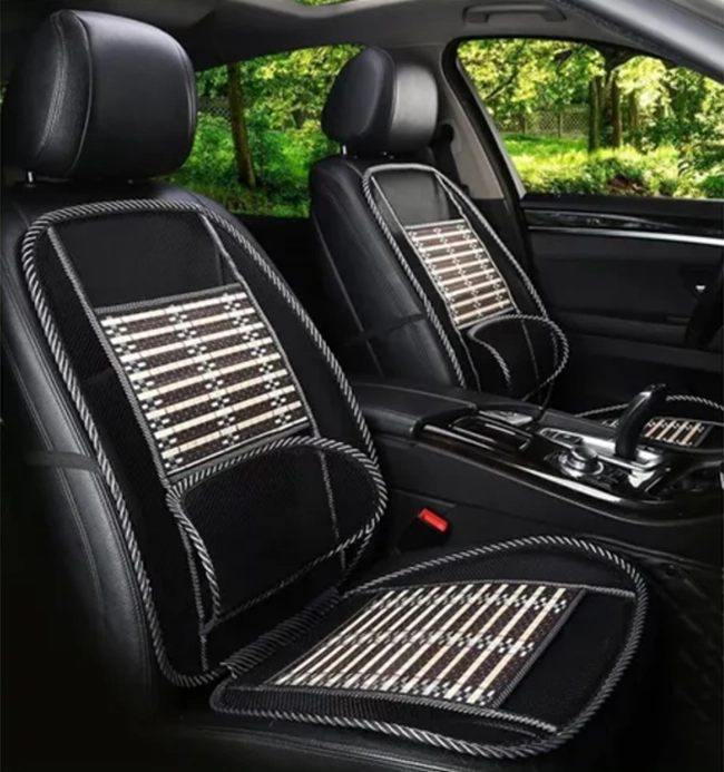 CUBRE ASIENTO RESPALDO LUMBAR MADERA BAMBU VERANO LUXURY - 5