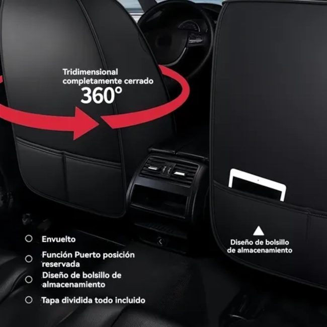 KIT FUNDA CUBRE ASIENTO AUTO PREMIUM LUXURY - 4