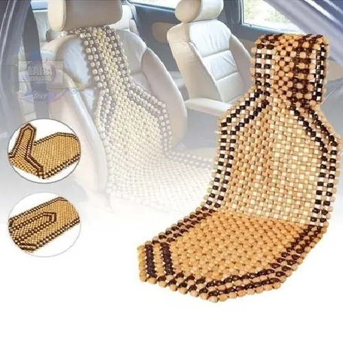 CUBRE ASIENTO RESPALDO BOLAS MADERA BAMBU VERANO - 4